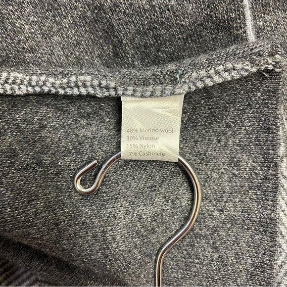Benedetta  B Cardigan Sweater Grey Wool Cashmere Cape‎ Long Women’s Size Medium - Picture 7 of 8